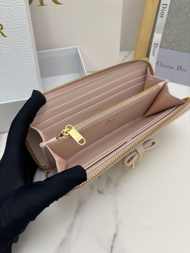 LADY DIOR LOTUS WALLET CANNAGE LAMBSKIN S2600 light pink LADY DIOR LOTUS WALLET CANNAGE LAMBSKIN S2600 light pink