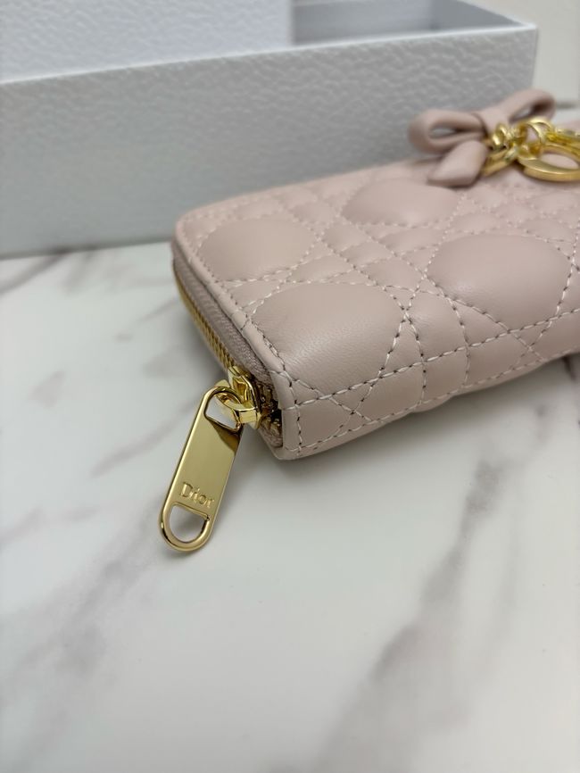 LADY DIOR LOTUS WALLET CANNAGE LAMBSKIN S2600 light pink LADY DIOR LOTUS WALLET CANNAGE LAMBSKIN S2600 light pink