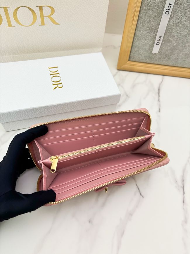 LADY DIOR LOTUS WALLET CANNAGE LAMBSKIN S2600 pink LADY DIOR LOTUS WALLET CANNAGE LAMBSKIN S2600 pink