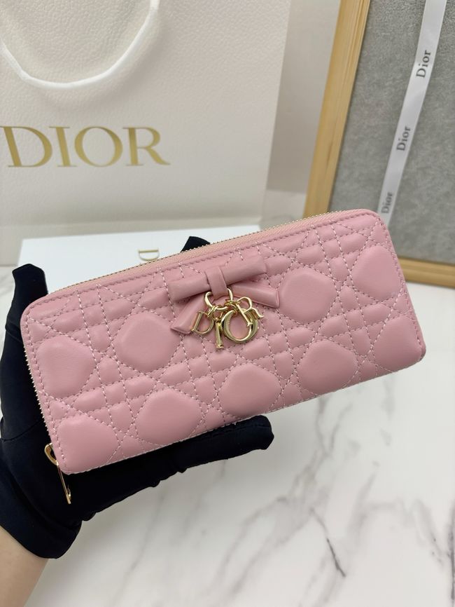 LADY DIOR LOTUS WALLET CANNAGE LAMBSKIN S2600 pink LADY DIOR LOTUS WALLET CANNAGE LAMBSKIN S2600 pink