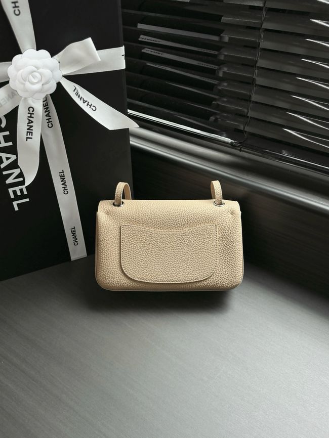 Chanel Mini Flap Bag AS6573 Beige&Silver-Tone Metal