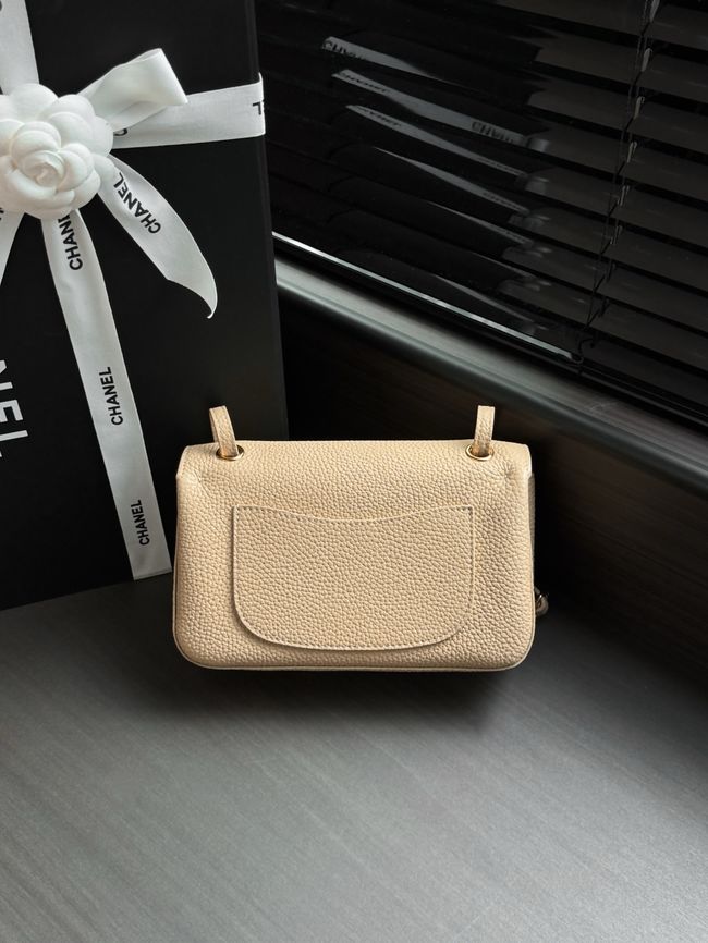 Chanel Mini Flap Bag AS6573 Beige&gold-Tone Metal