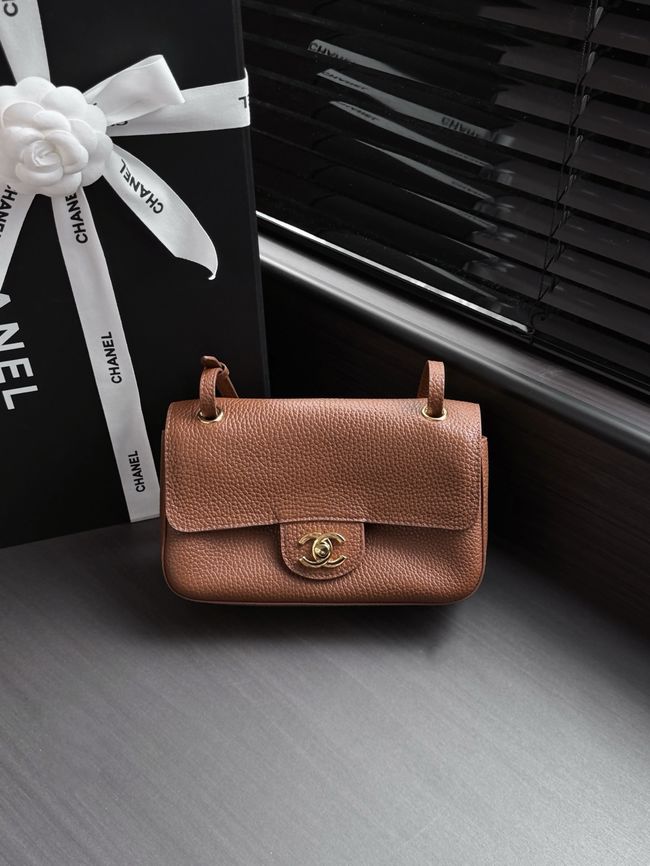 Chanel Mini Flap Bag AS6573 camel&gold-Tone Metal