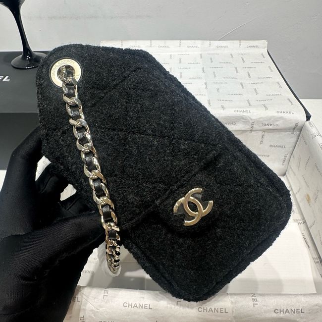 CHANEL 25 Mini Handbag Felt  AS5631 black