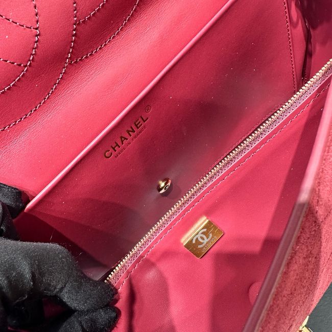 CHANEL Maxi Flap bag Suede Calfskin AS6231 Burgundy