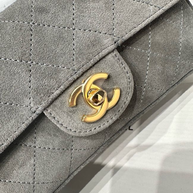 Chanel Mini Flap Bag Suede Calfskin AS6573 gray Chanel Mini Flap Bag Suede Calfskin AS6573 gray