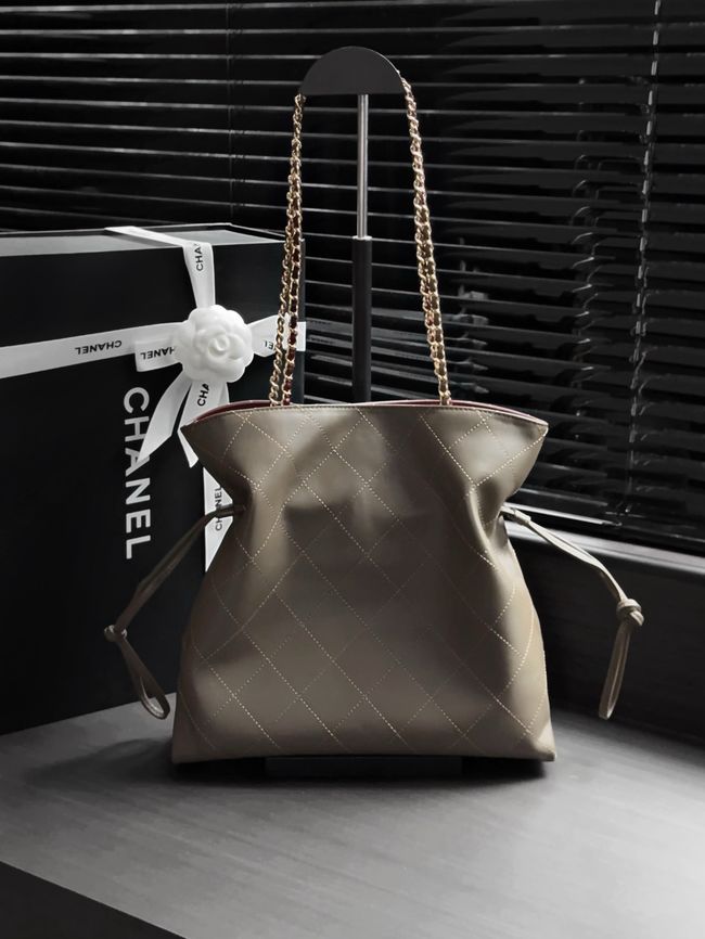 Chanel Small Shopping Bag AS6495 Khaki Chanel Small Shopping Bag AS6495 Khaki
