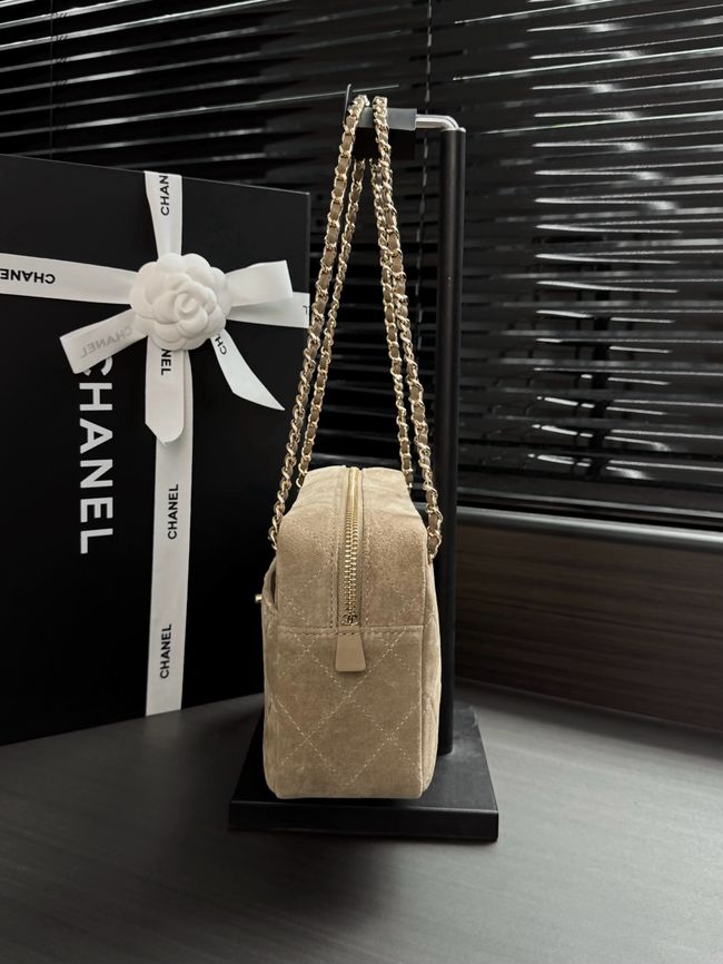 Chanel Suede Calfskin Camera Case AS6443 Dark Beige Chanel Suede Calfskin Camera Case AS6443 Dark Beige