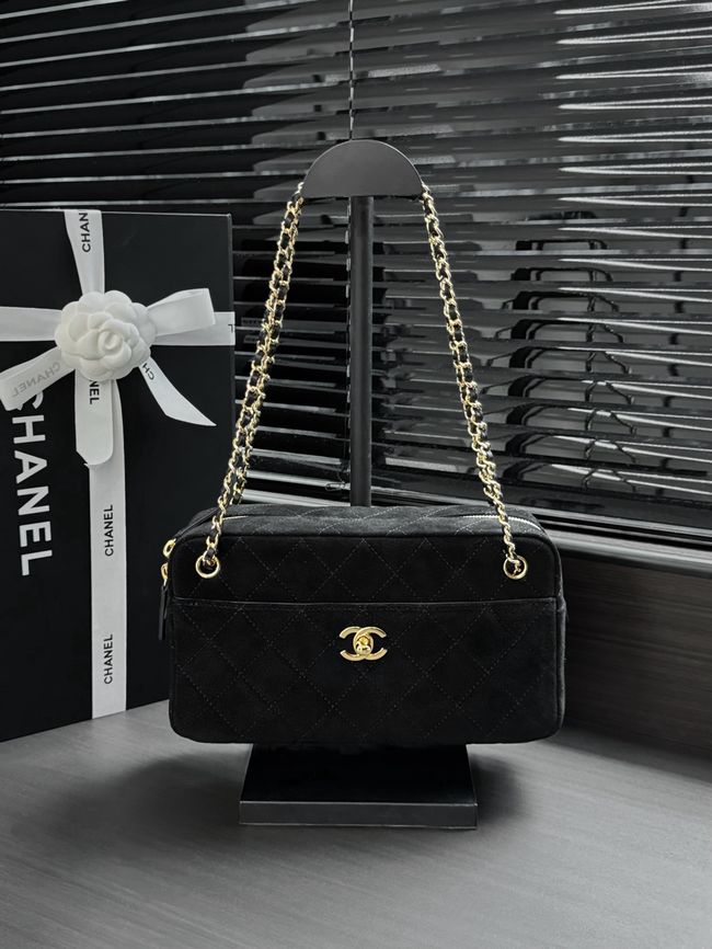 Chanel Suede Calfskin Camera Case AS6443 black