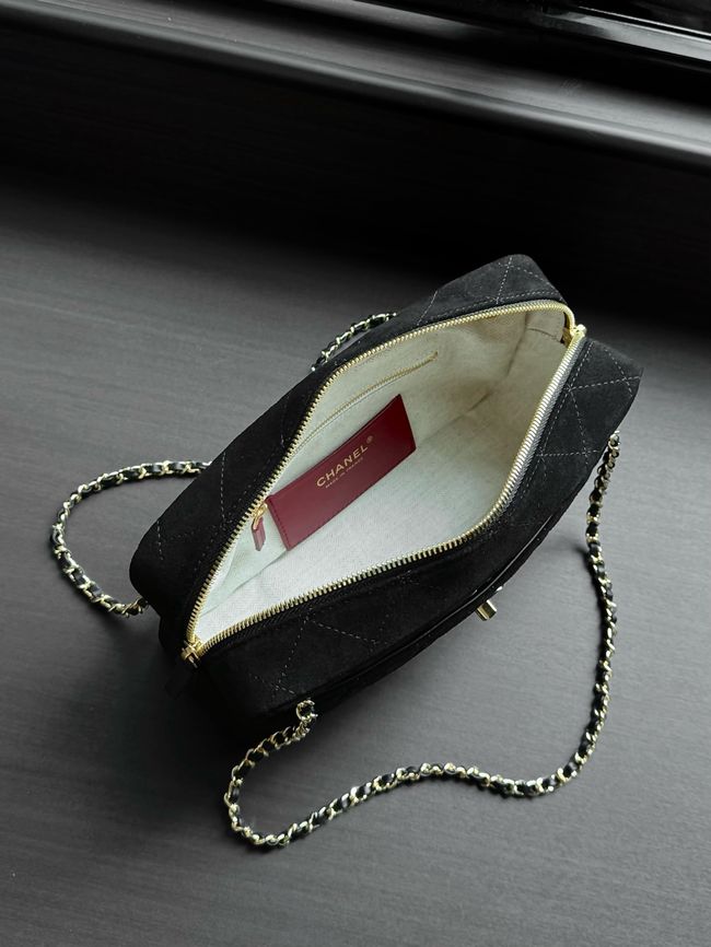 Chanel Suede Calfskin Camera Case AS6443 black Chanel Suede Calfskin Camera Case AS6443 black