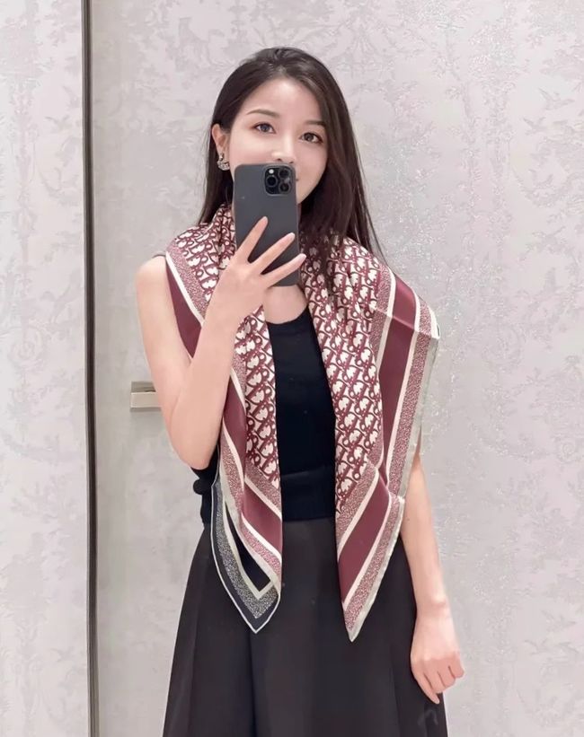 Dior 90 Square Scarf Silk Twill KY199-2