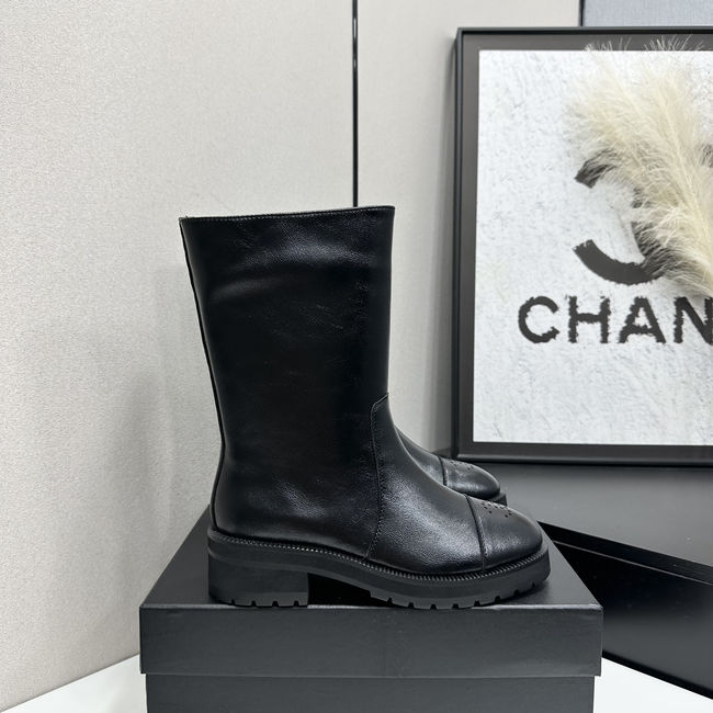 Chanel Mid-Calf Boots Shiny Calfskin 65289-1