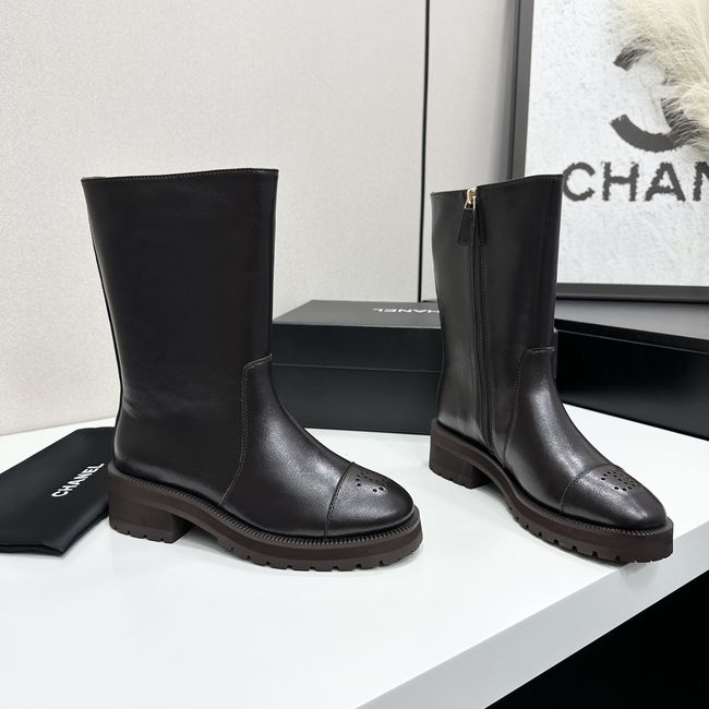 Chanel Mid-Calf Boots Shiny Calfskin 65289-2