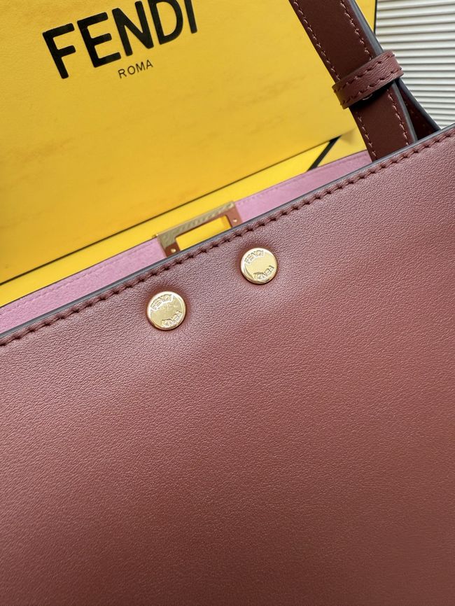 FENDI Way Large leather bag 8BN369 burgundy