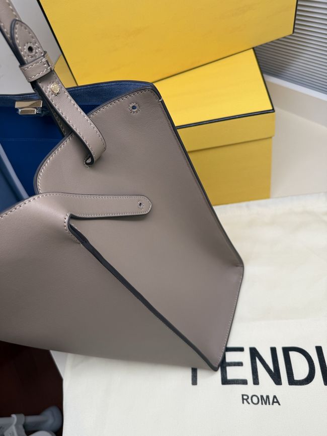 FENDI Way Large leather bag 8BN369 gray