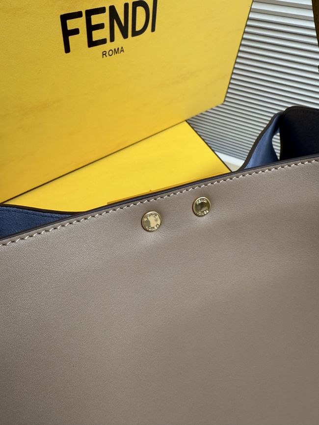 FENDI Way Large leather bag 8BN369 gray