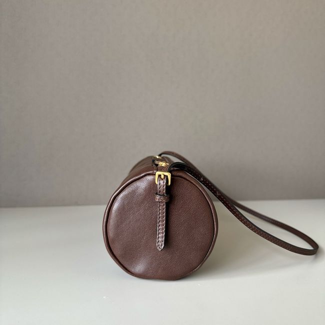 MIUMIU Tote Shoulder Handbag sheepskin 5NE851 dark brown MIUMIU Tote Shoulder Handbag sheepskin 5NE851 dark brown