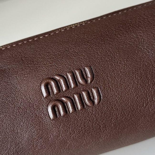 MIUMIU Tote Shoulder Handbag sheepskin 5NE851 dark brown MIUMIU Tote Shoulder Handbag sheepskin 5NE851 dark brown