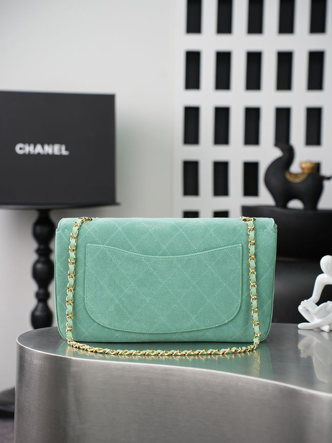 CHANEL Maxi Flap bag Suede Calfskin AS6231 Lake green CHANEL Maxi Flap bag Suede Calfskin AS6231 Lake green