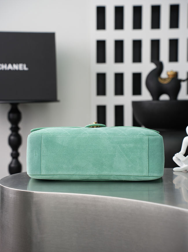 CHANEL Maxi Flap bag Suede Calfskin AS6231 Lake green CHANEL Maxi Flap bag Suede Calfskin AS6231 Lake green