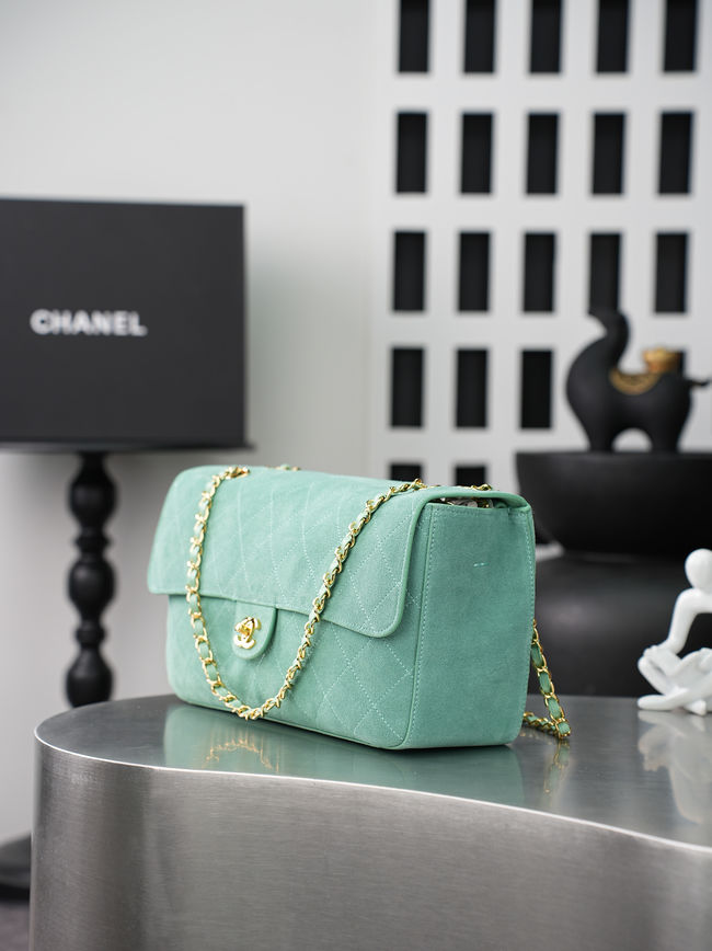 CHANEL Maxi Flap bag Suede Calfskin AS6231 Lake green CHANEL Maxi Flap bag Suede Calfskin AS6231 Lake green
