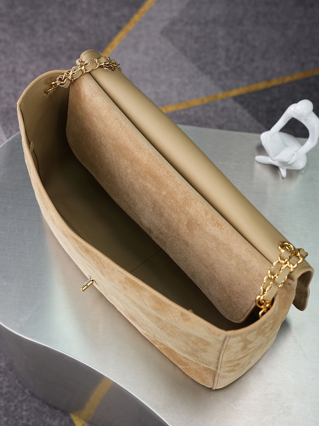 CHANEL Maxi Flapbag Suede Calfskin AS6233 apricot