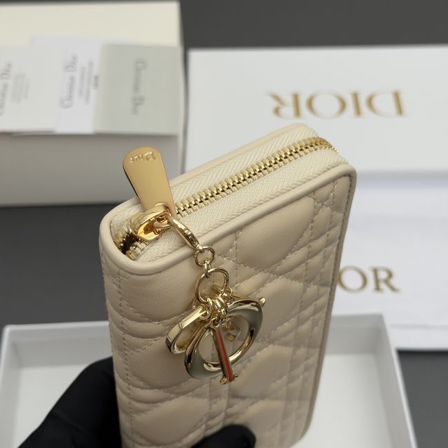 LADY DIOR LOTUS WALLET CANNAGE LAMBSKIN S0007 apricot LADY DIOR LOTUS WALLET CANNAGE LAMBSKIN S0007 apricot