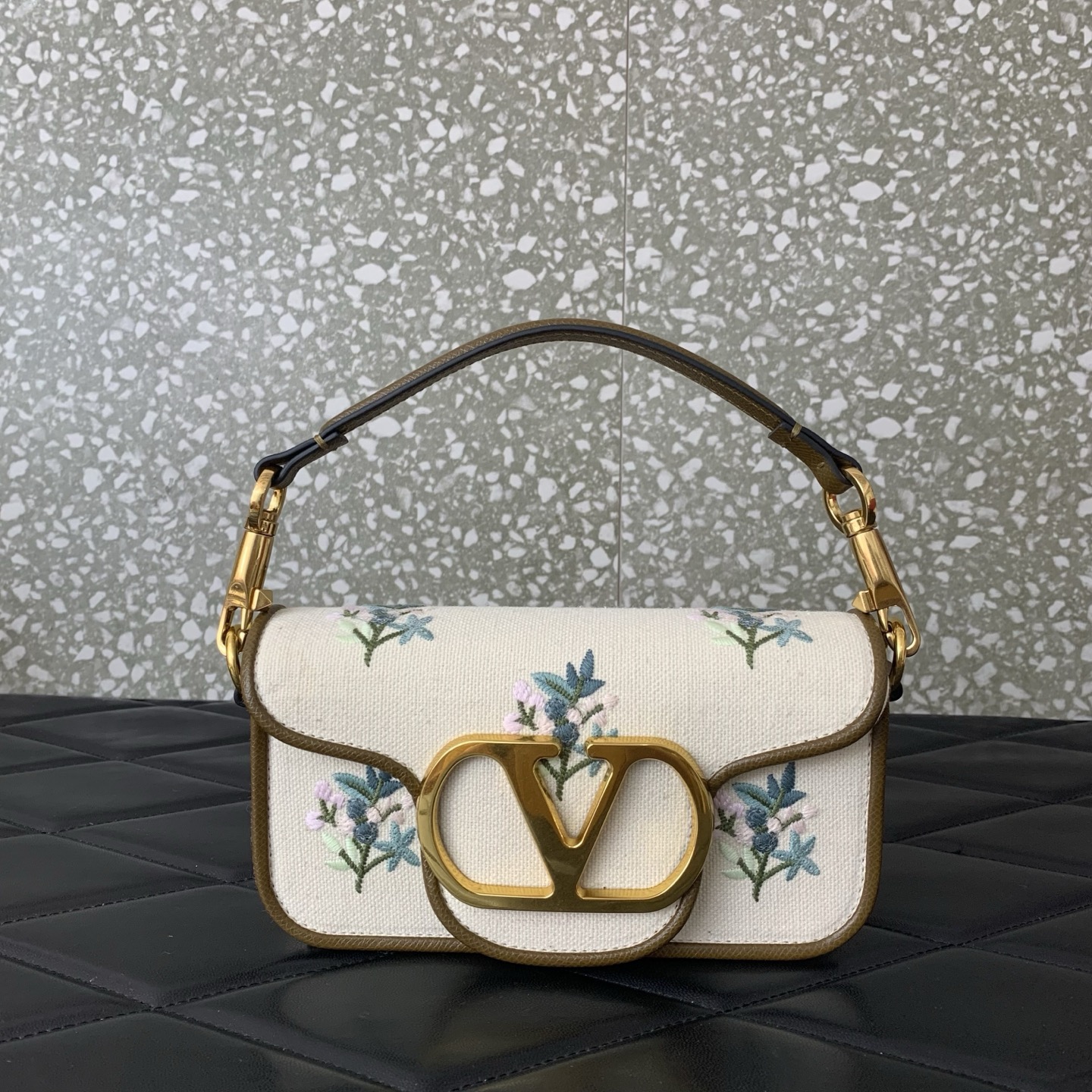 VALENTINO VLOGO SIGNATURE Floral Embroidered Mini Shoulder Bag PYE4L3