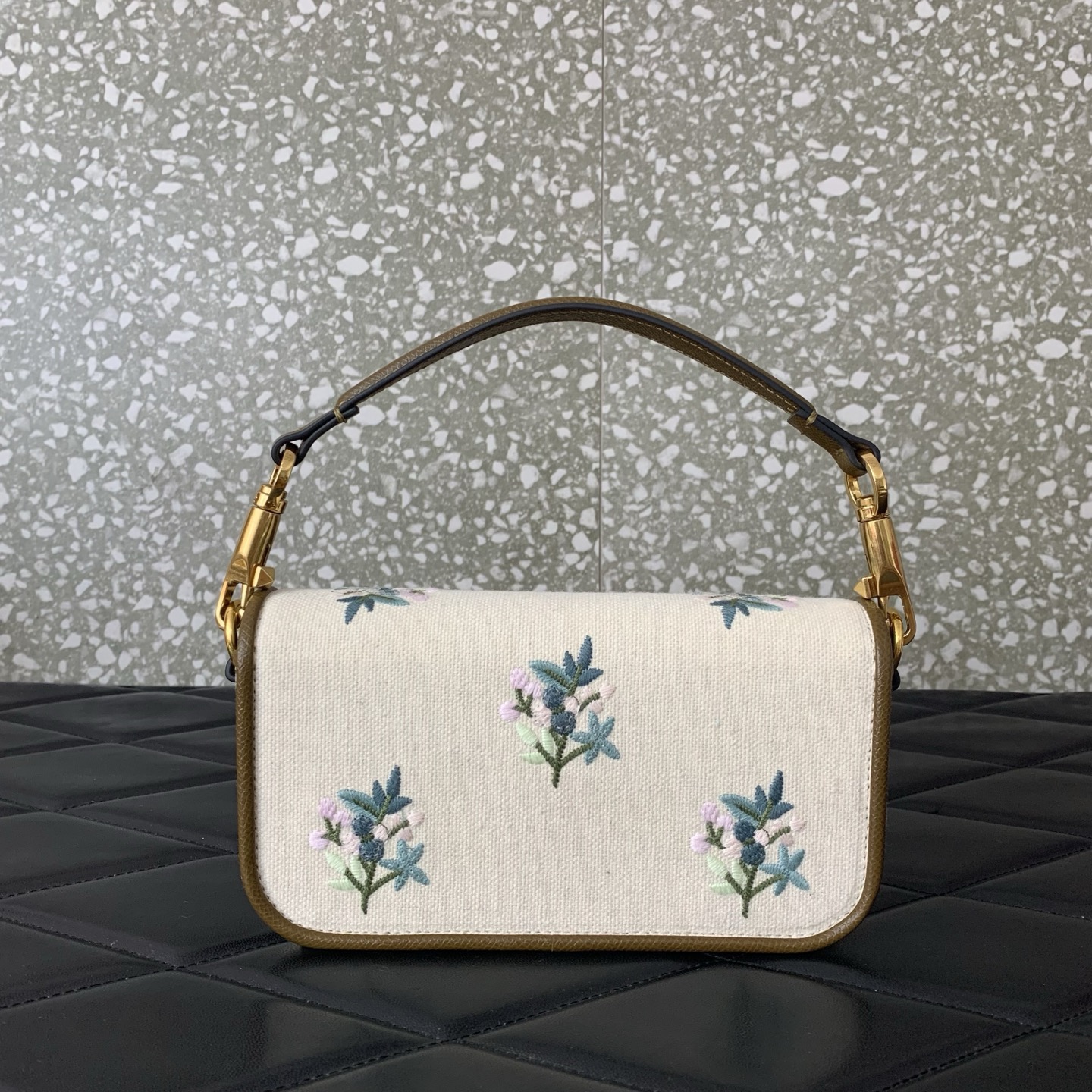 VALENTINO VLOGO SIGNATURE Floral Embroidered Mini Shoulder Bag PYE4L3