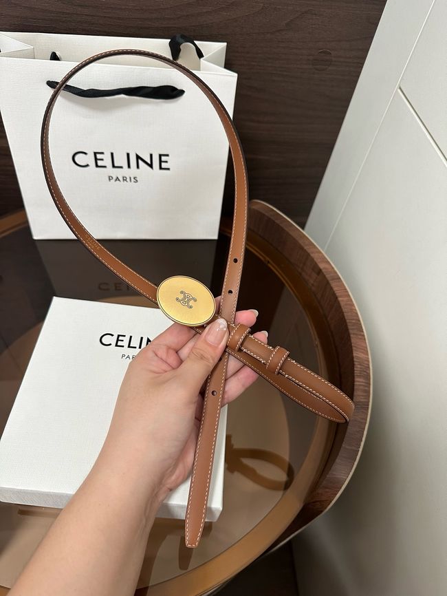 Celine Ellipse Belt 13 IN Taurillon Leather 10673 brown