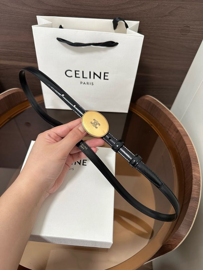 Celine Ellipse Belt 13 IN Taurillon Leather B10673 BLACK