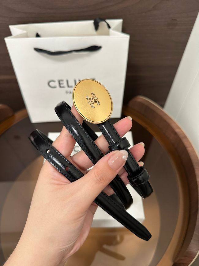 Celine Ellipse Belt 13 IN Taurillon Leather B10673 BLACK