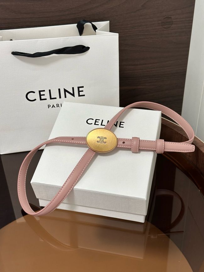 Celine Ellipse Belt 13 IN Taurillon Leather 10673 pink