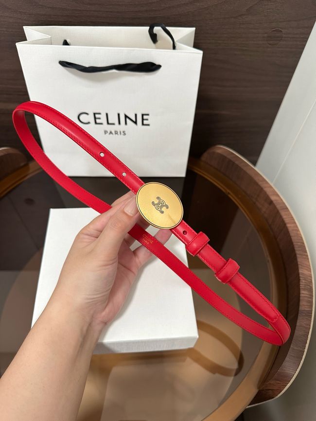 Celine Ellipse Belt 13 IN Taurillon Leather 10673 red Celine Ellipse Belt 13 IN Taurillon Leather 10673 red