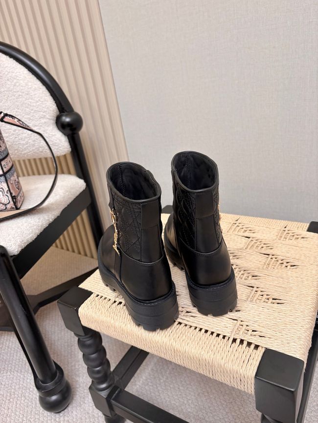 Diorly Ankle Boot Black Calfskin and Quilted Cannage Lambskin KCT291