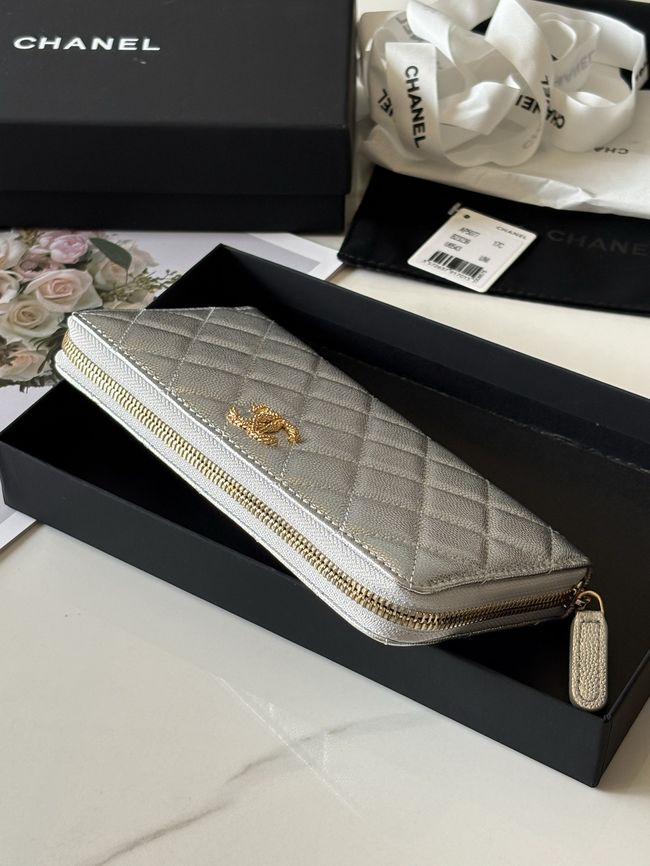 Chanel Classic Zipped Wallet AP5077 Silvery