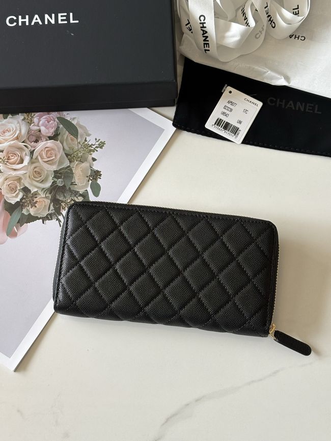Chanel Classic Zipped Wallet AP5077 black