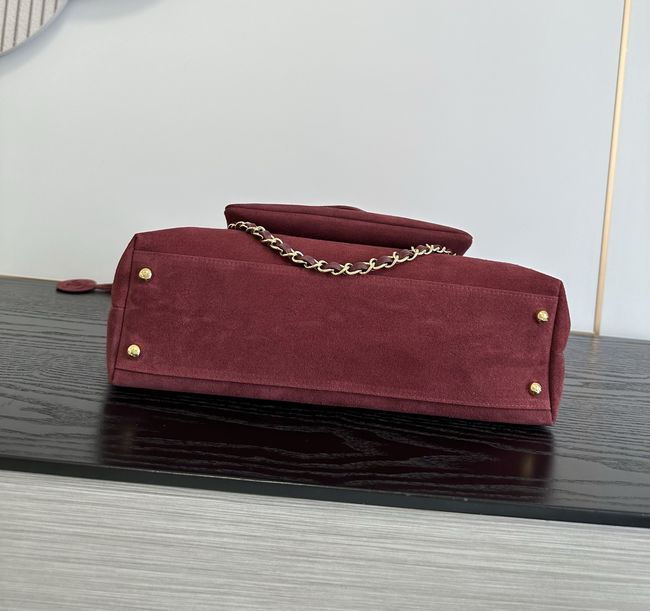 Chanel Shopping Bag Suede AS6483 Burgundy Chanel Shopping Bag Suede AS6483 Burgundy