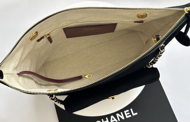 Chanel Shopping Bag Suede AS6483 black Chanel Shopping Bag Suede AS6483 black