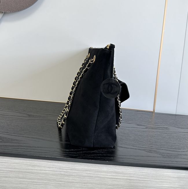Chanel Shopping Bag Suede AS6483 black Chanel Shopping Bag Suede AS6483 black