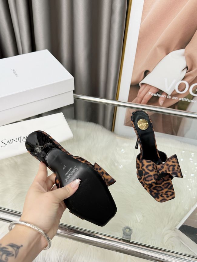Saint Laurent BABYLONE mules in satin 10CM F6629-2