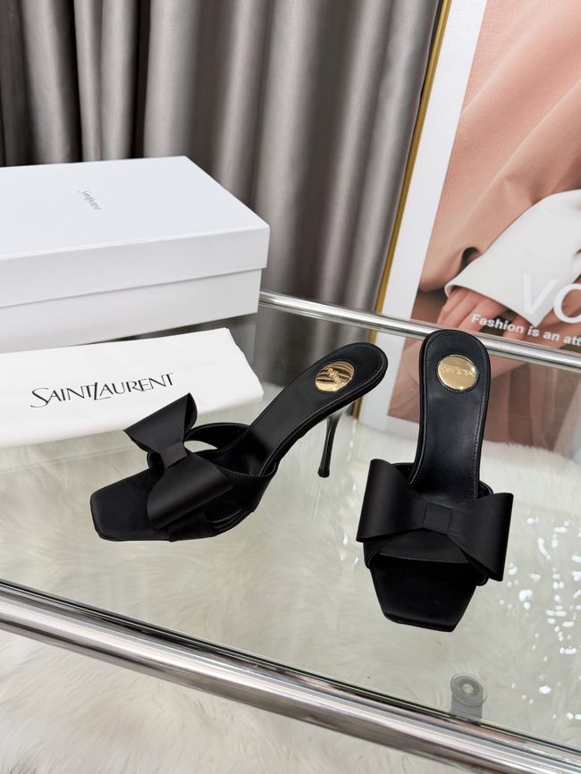 Saint Laurent BABYLONE mules in satin 10CM F6629-1