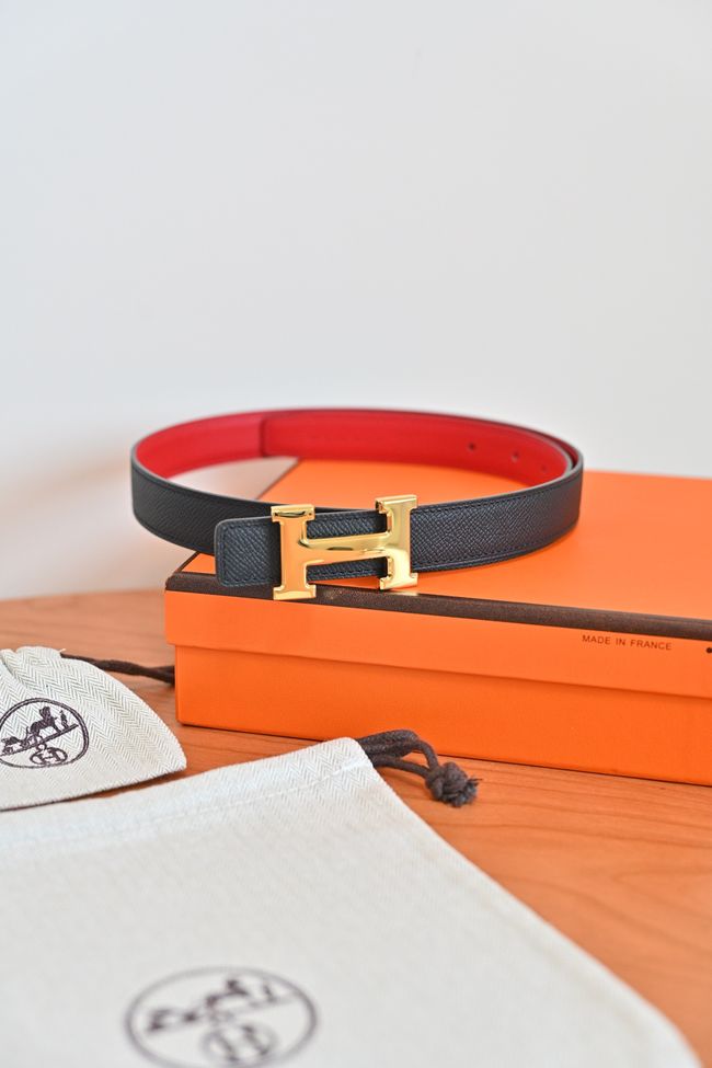 Hermes Constance buckle & double-sided leather belt 24mm H07457-1