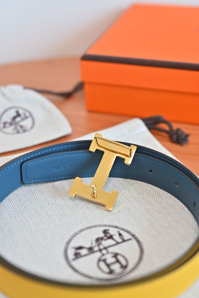 Hermes Constance buckle & double-sided leather belt 24mm H07457-4