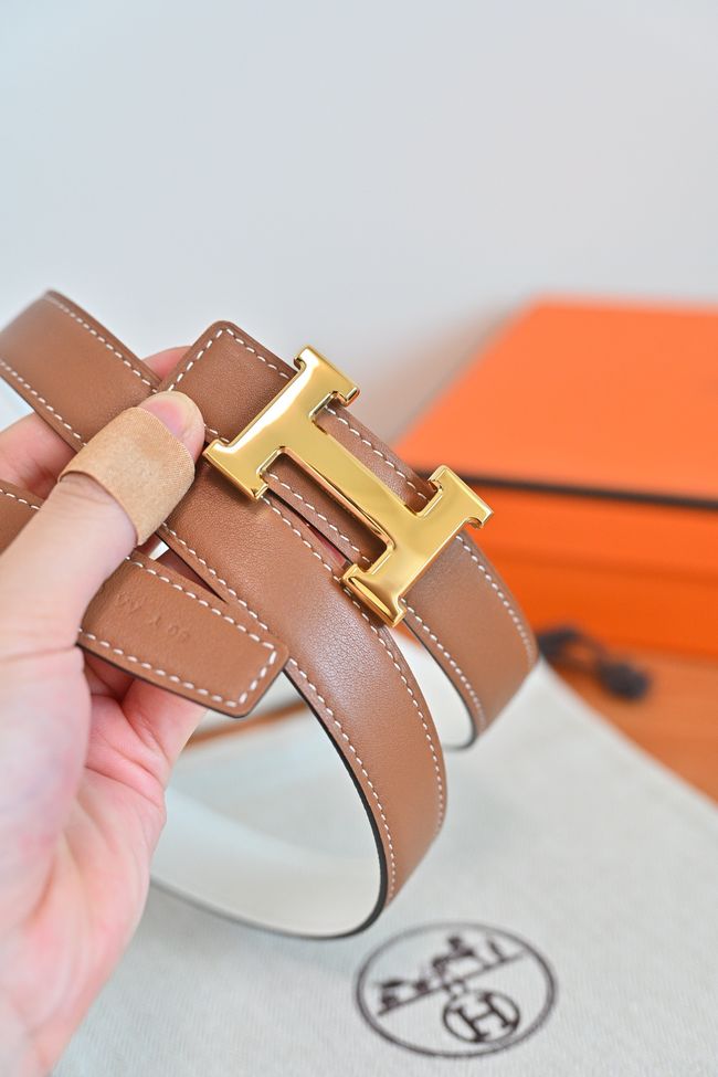 Hermes Constance buckle & double-sided leather belt 24mm H07457-6