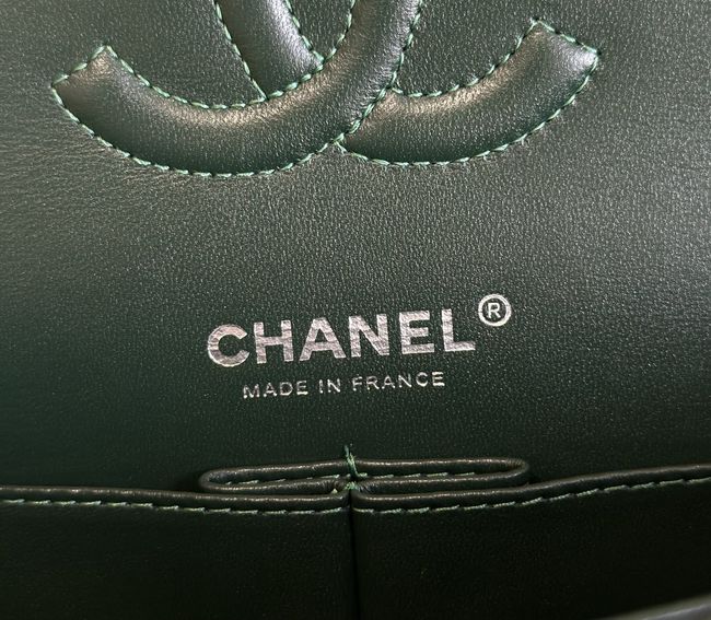Chanel Small Flap Bag Crocodile Embossed 1112 green&silver