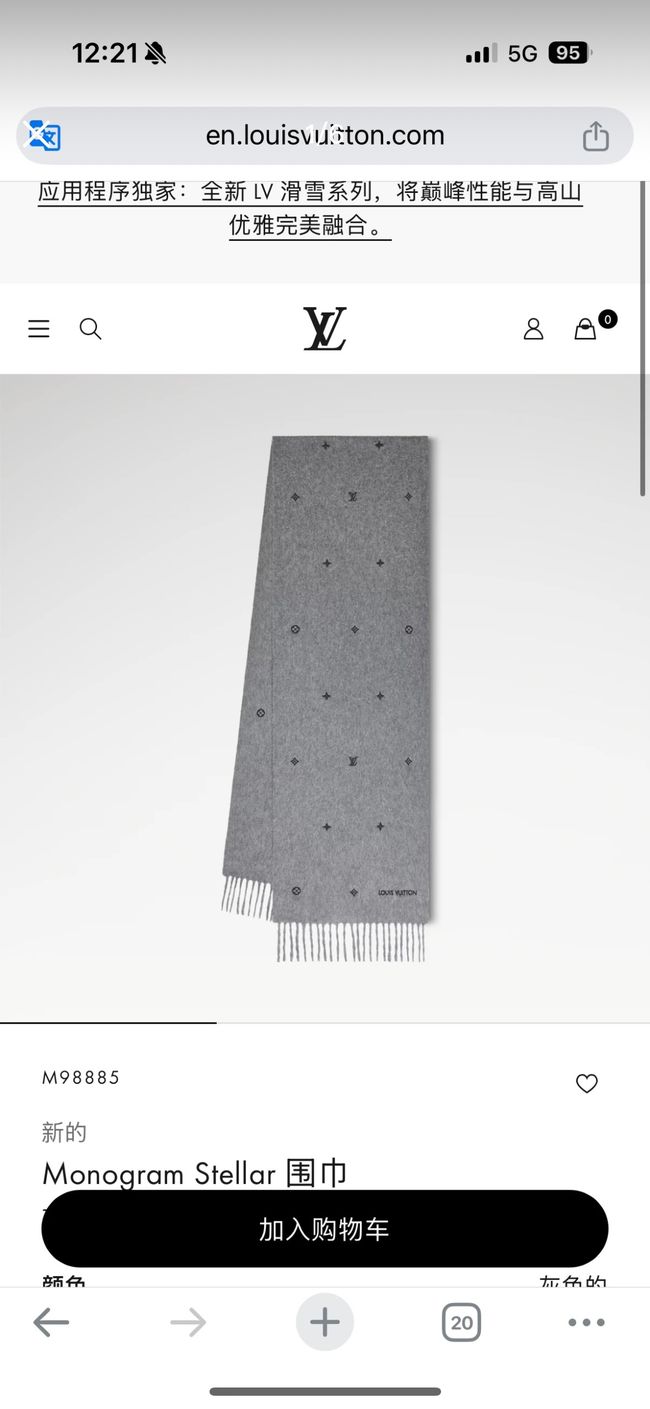 Louis Vuitton New Forevergram Scarf M9A255-1