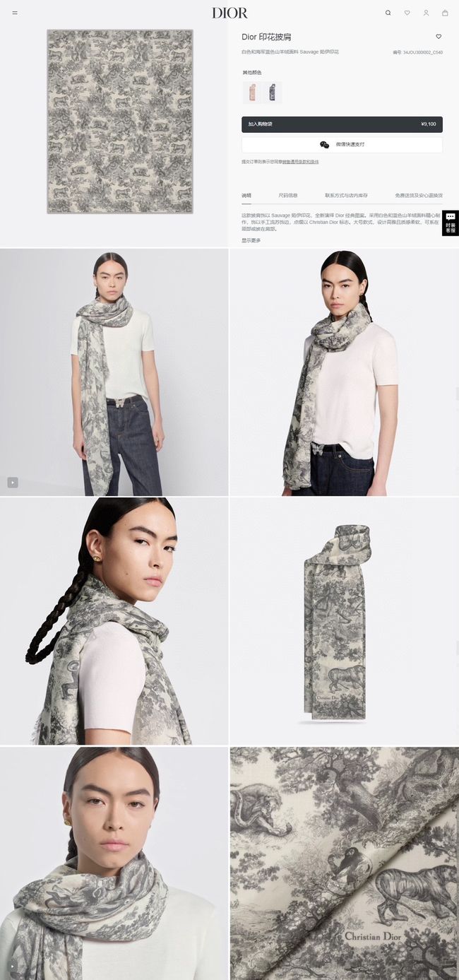 Dior Oblique Shawl L1169-3