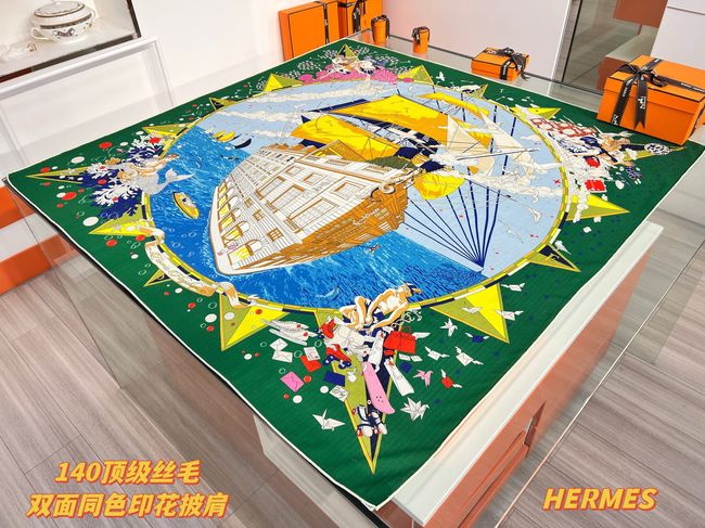 Hermes cashmere Shawl H36123-5