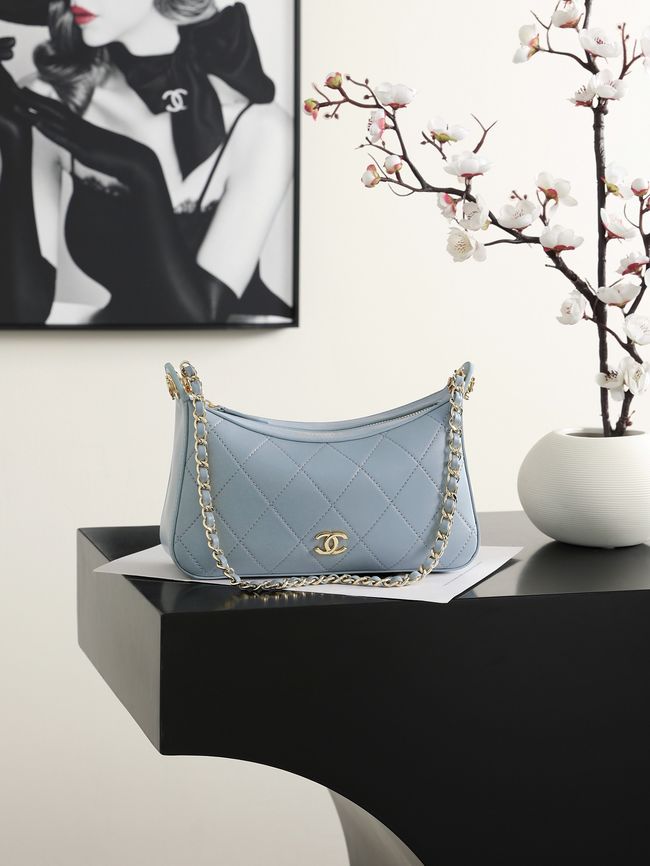 CHANEL Hobo Bag AS6640 blue
